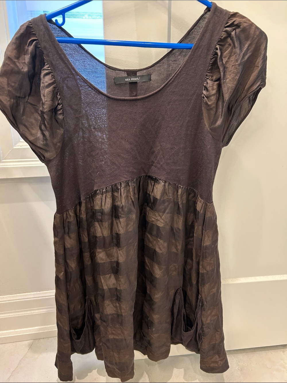 Anthropologie Chocolate Brown silk Tunic